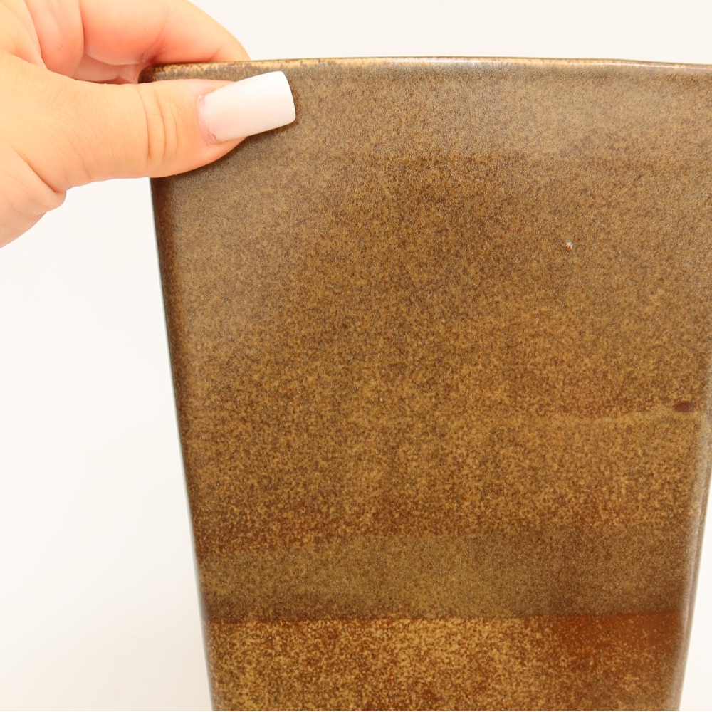 Ceramiczna miska do bonsai 15,5 x 15,5 x 19 cm, kolor brązowy