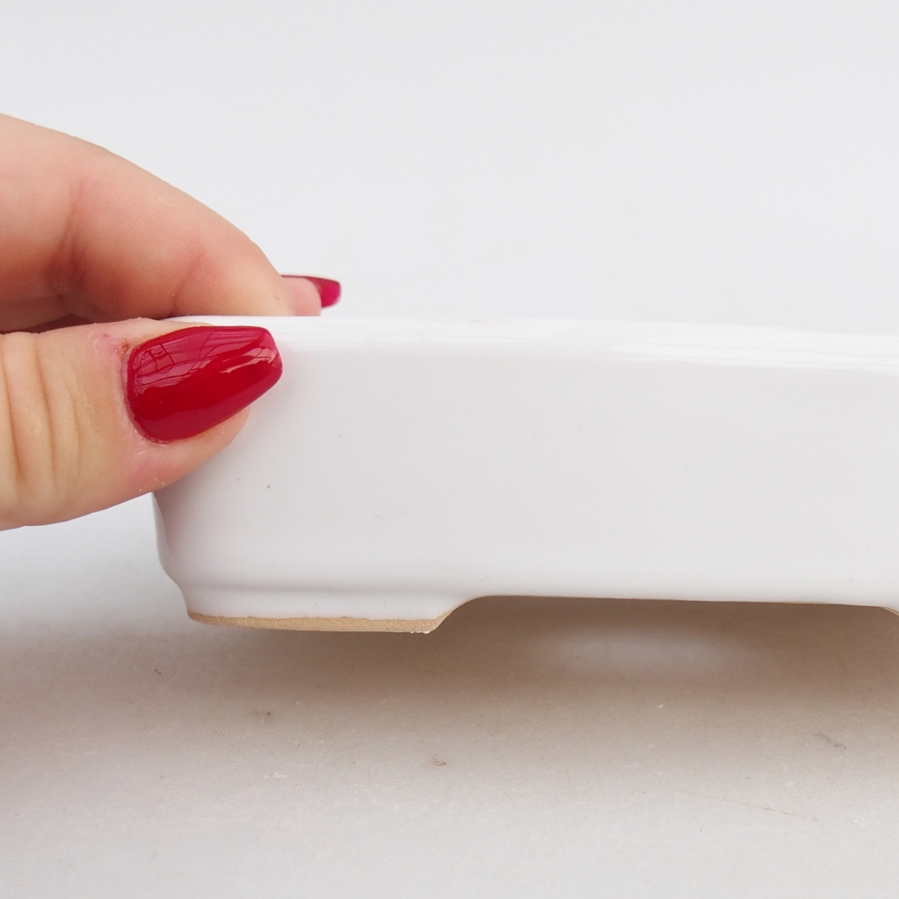 Ceramiczna miska do bonsai 12,5 x 9,5 x 3,5 cm, kolor biały