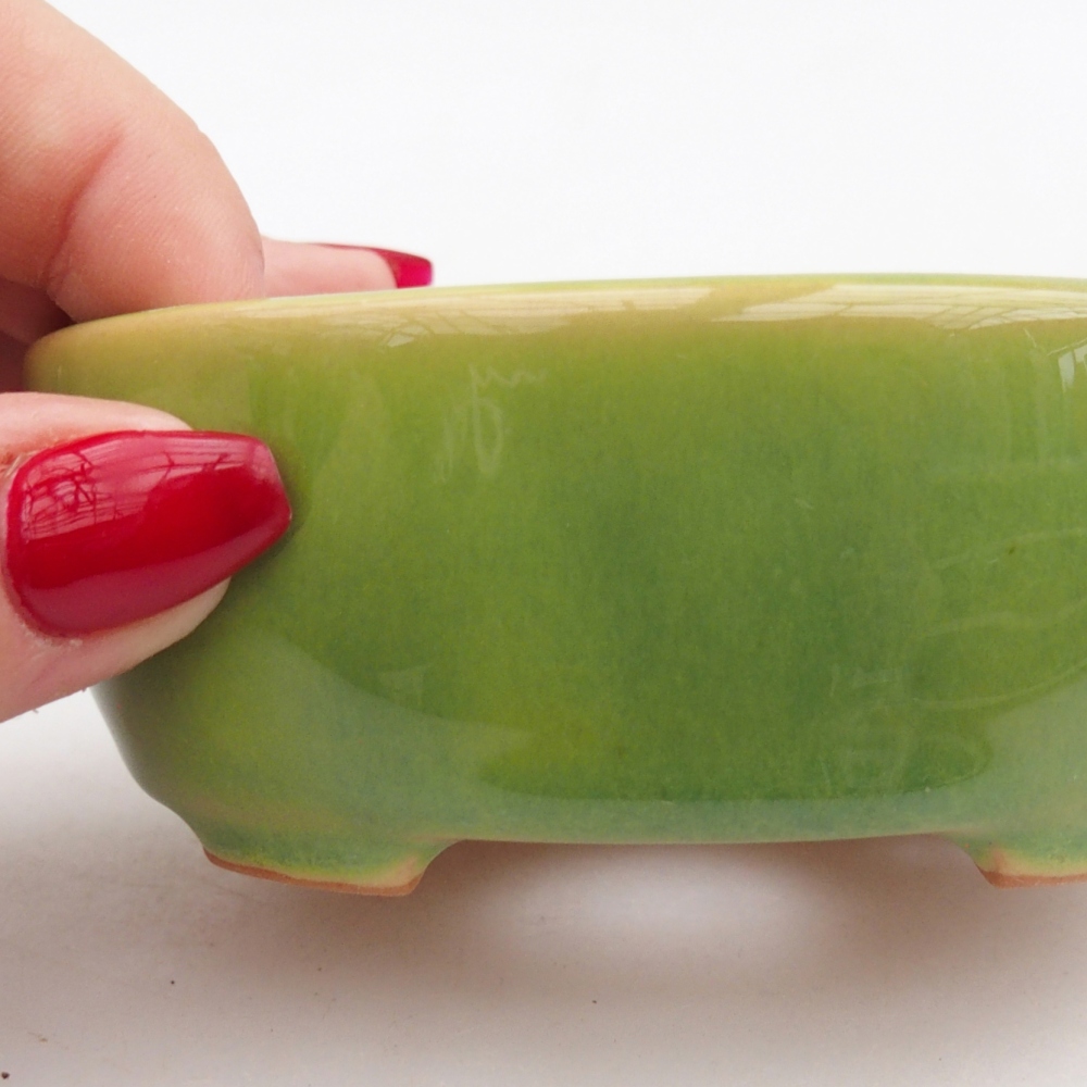 Ceramiczna miska do bonsai 9,5 x 7,5 x 3,5 cm, zielona