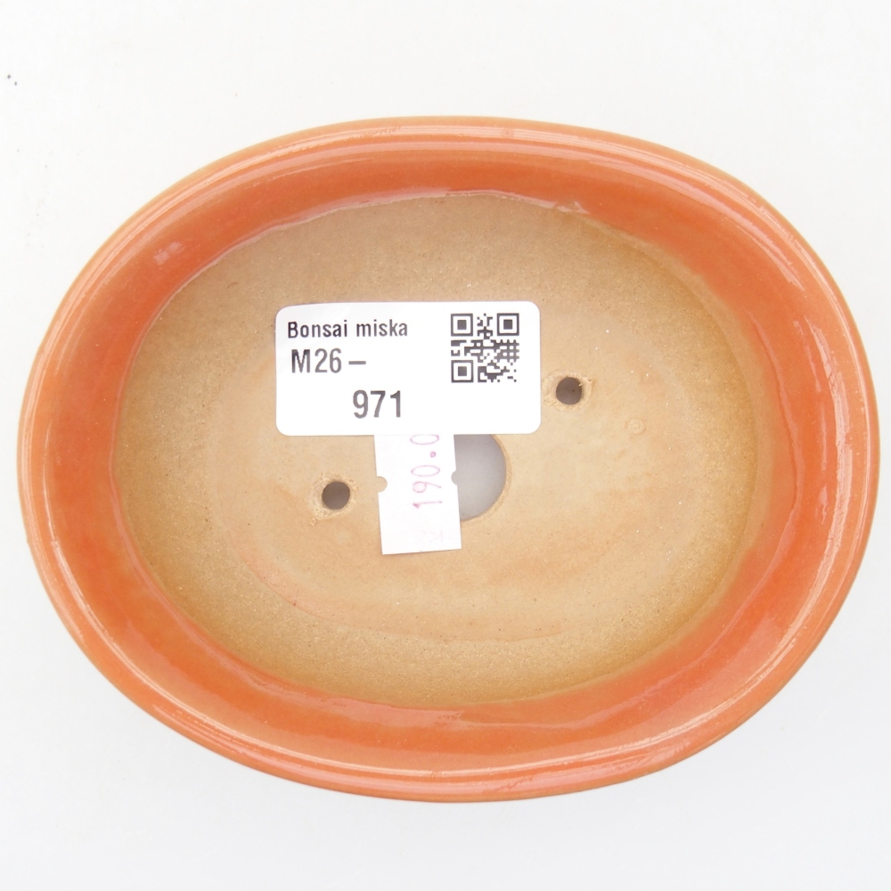 Ceramiczna miska na bonsai 11 x 8,5 x 4 cm, pomarańczowa