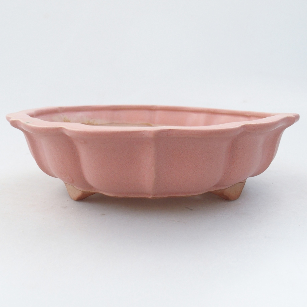 Ceramiczna miska na bonsai 19 x 19 x 5 cm, różowa