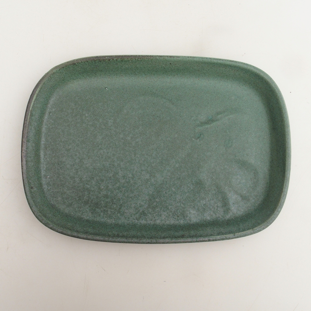 Ceramiczna miska H06 - 20,5 x 14,5 x 1,5 cm - zielona