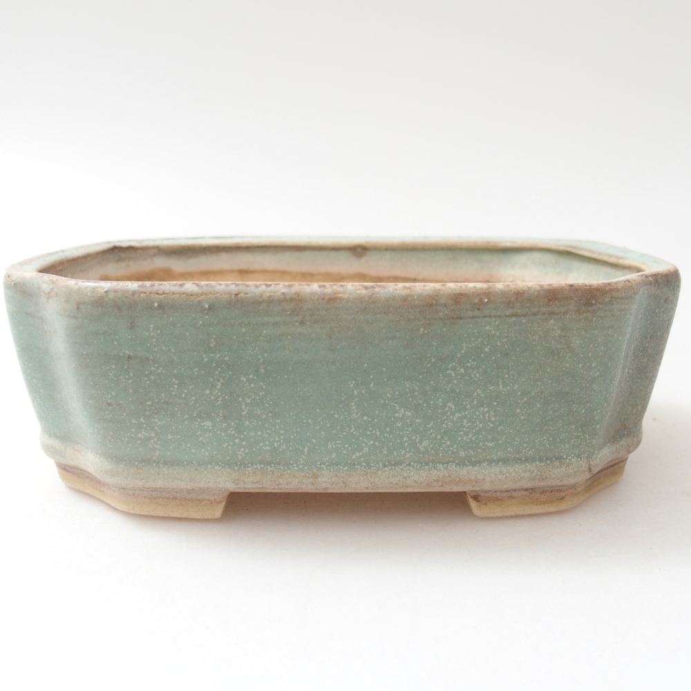 Ceramiczna miska do bonsai 14 x 12 x 4,5 cm, zielona