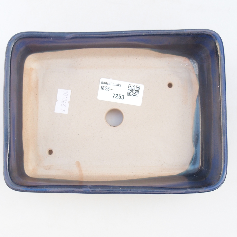 Ceramiczna miska do bonsai 18,5 x 13,5 x 3,5 cm, kolor niebieski
