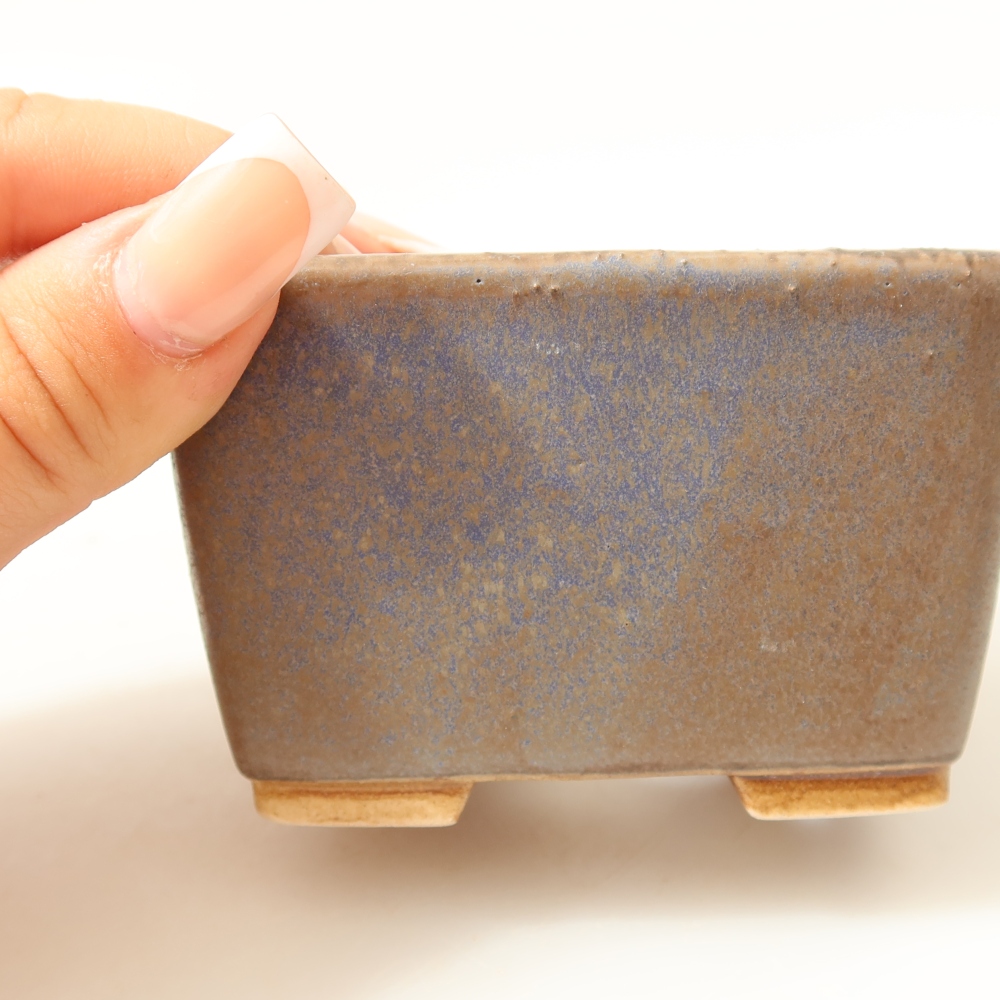Ceramiczna miska na bonsai 8,5 x 8,5 x 5,5 cm, kolor niebieski