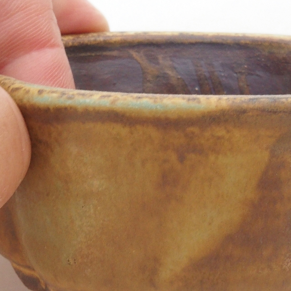 Ceramiczna miska do bonsai 7,5 x 7 x 3,5 cm, kolor zielony