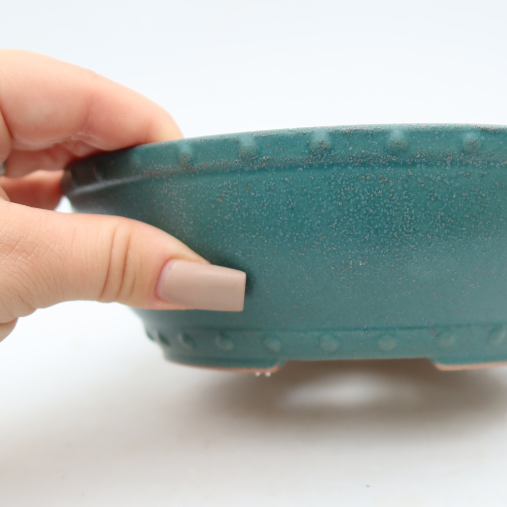Ceramiczna miska do bonsai 18 x 18 x 5,5 cm, kolor niebieski