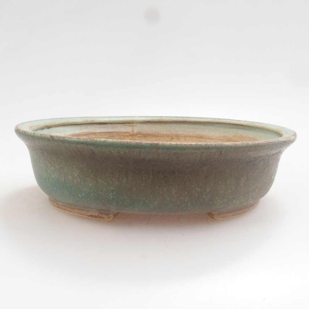Ceramiczna miska do bonsai 15 x 14 x 4 cm, kolor zielony