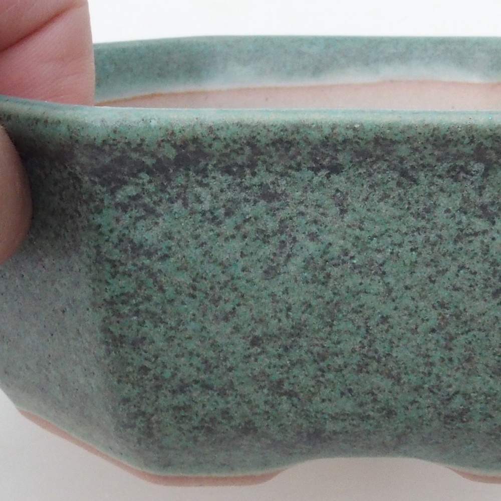 Bonsai bowl H13 - 12,5 x 12,5 x 4,5 cm. - zielony