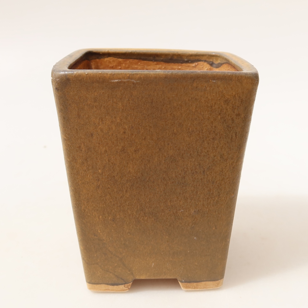 Ceramiczna miska do bonsai 8,5 x 8,5 x 10,5 cm, kolor brązowy
