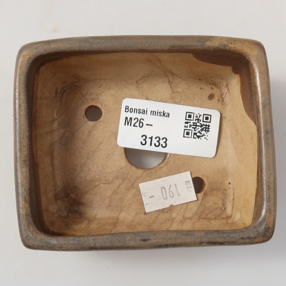 Ceramiczna miska do bonsai 9,5 x 7,5 x 3,5 cm, kolor brązowy