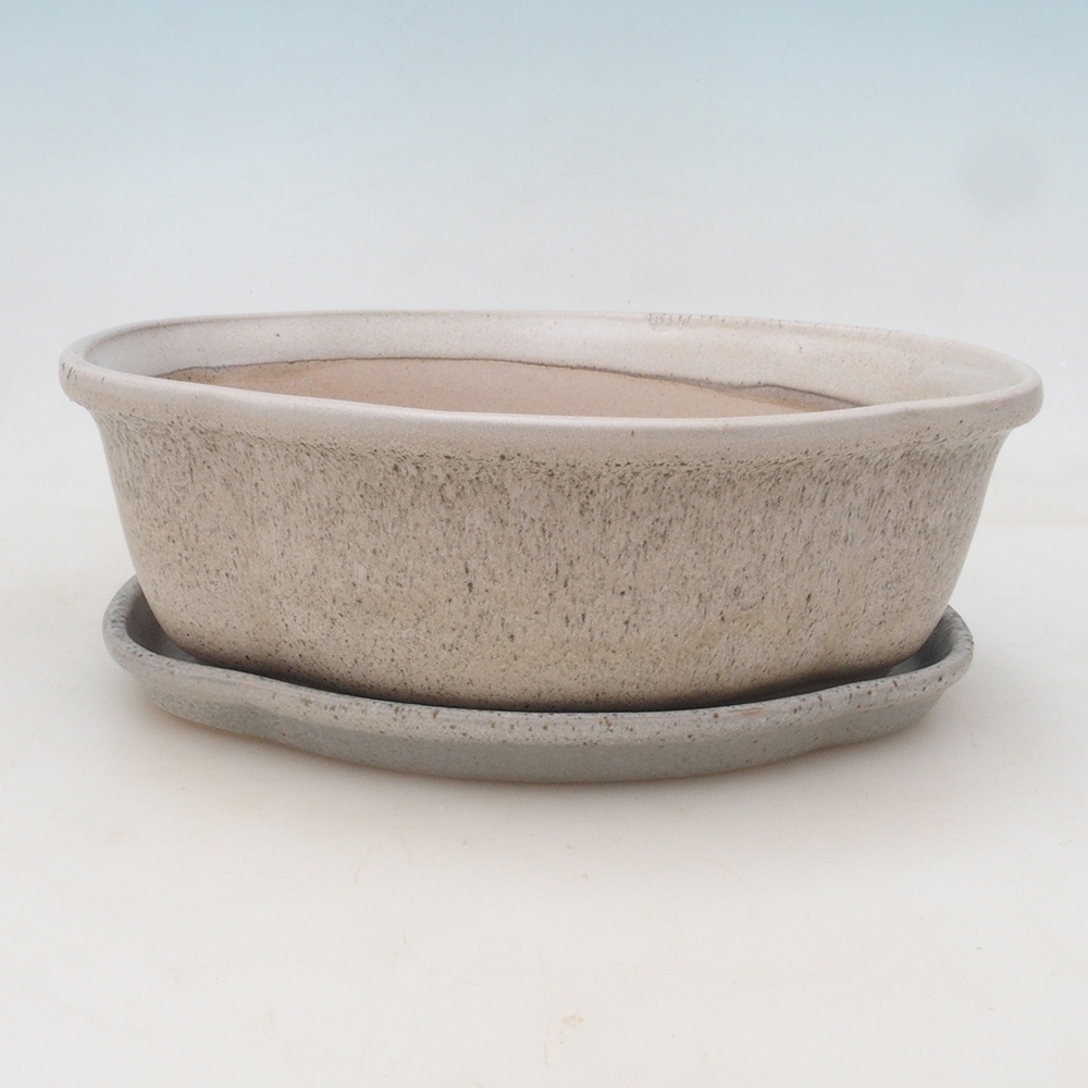 Miska bonsai + spodek H75 - beżowy