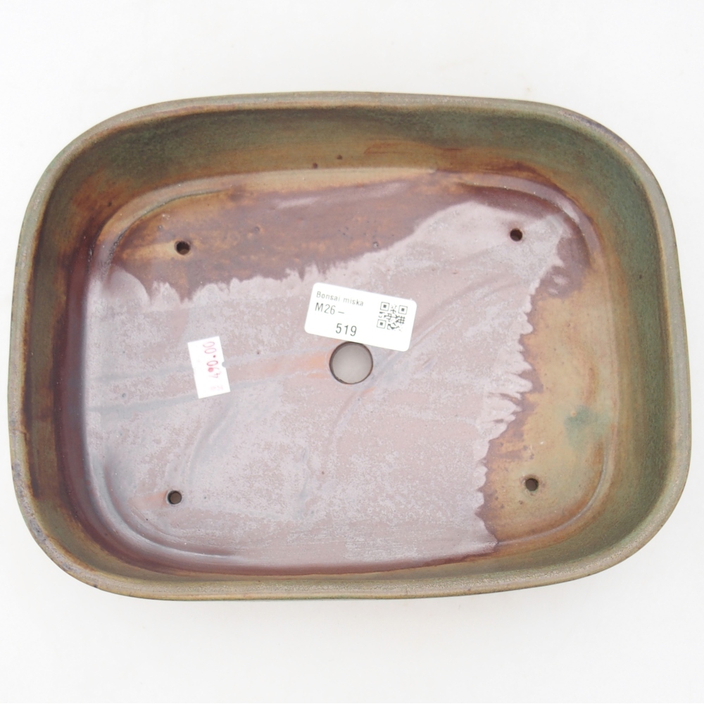 Ceramiczna miska do bonsai 22,5 x 17 x 6 cm, zielona