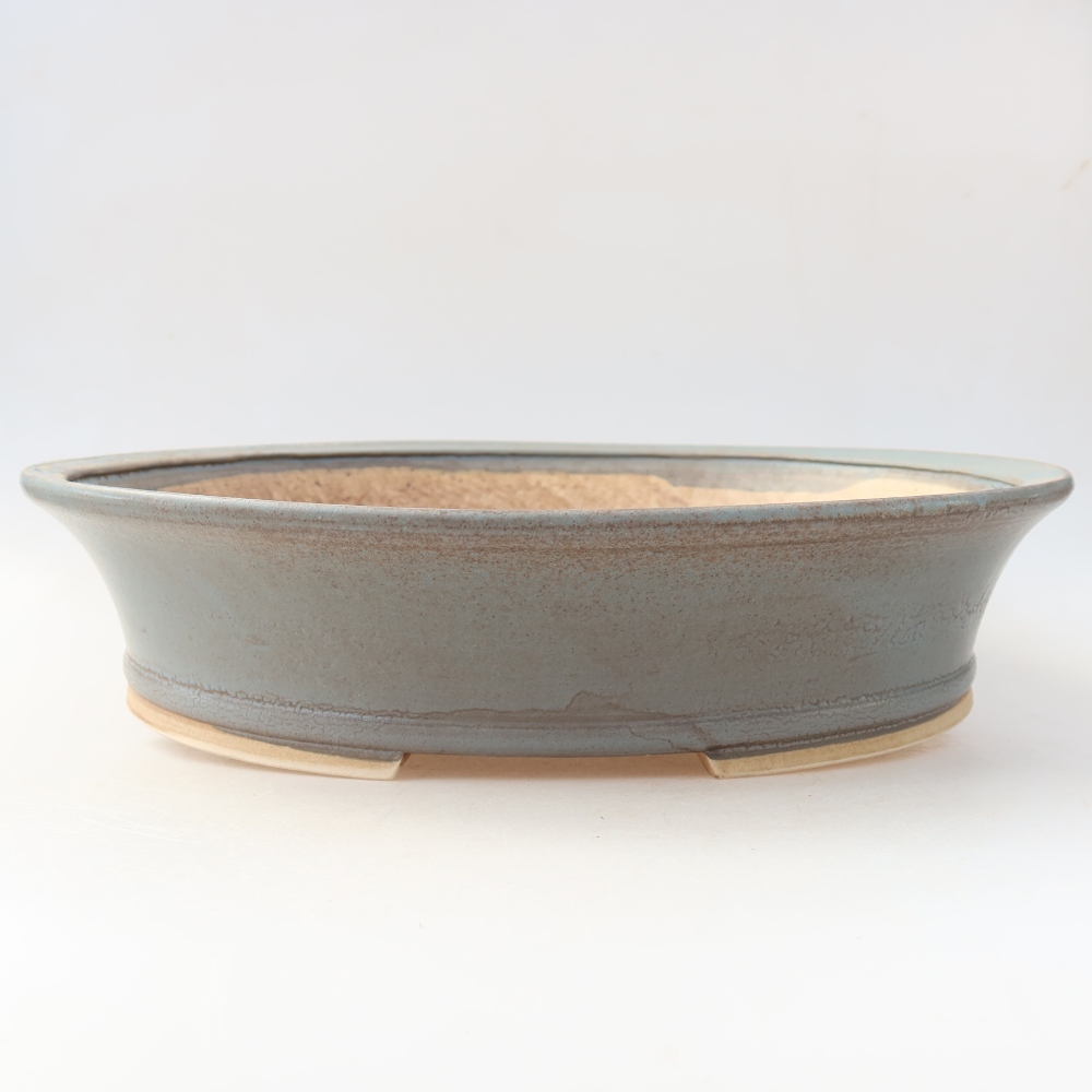 Ceramiczna miska do bonsai 31 x 28,5 x 7 cm, kolor niebieski