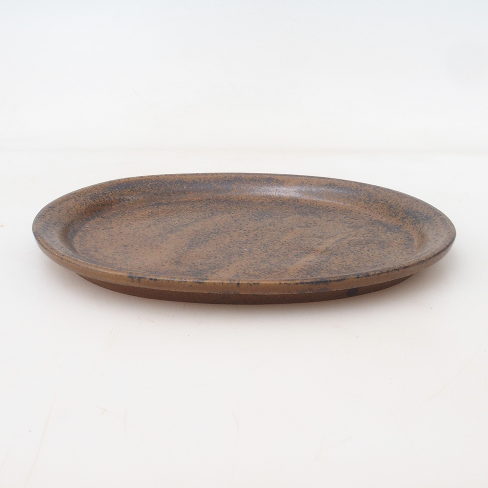Bonsai bowl owalny S - 20 x 16,5 x 1,5 cm - brązowy
