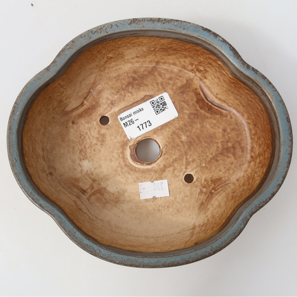 Ceramiczna miska do bonsai 17,5 x 15,5 x 5,5 cm, kolor niebieski