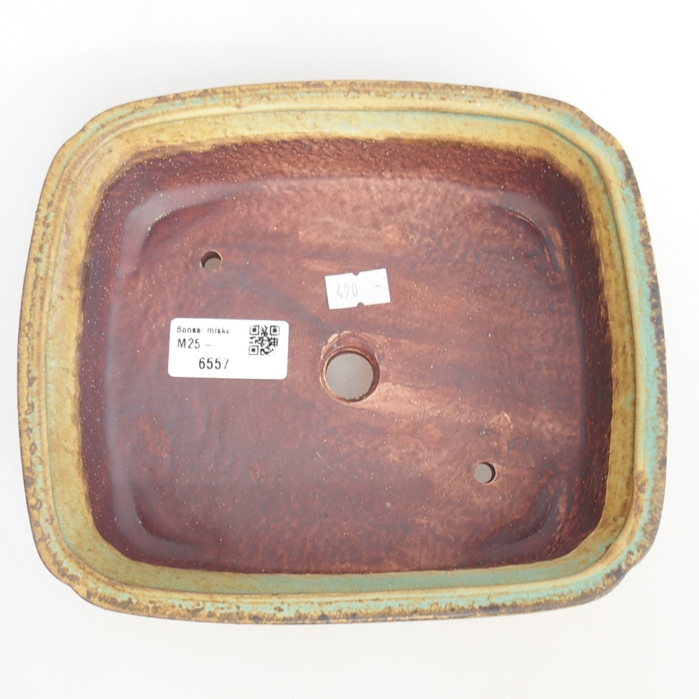 Ceramiczna miska do bonsai 20 x 17 x 6 cm, zielona