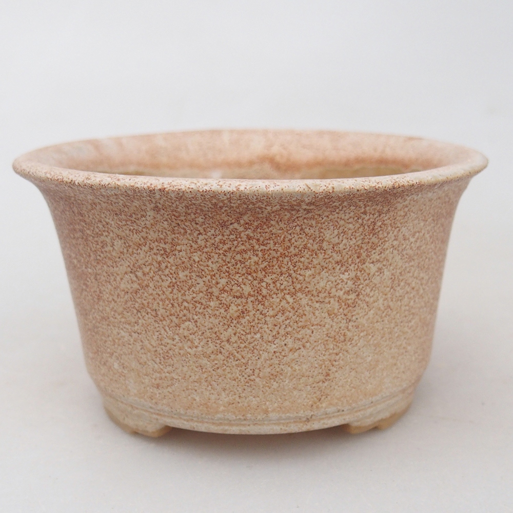 Ceramiczna miska na bonsai 9 x 9 x 5 cm, kolor beżowy