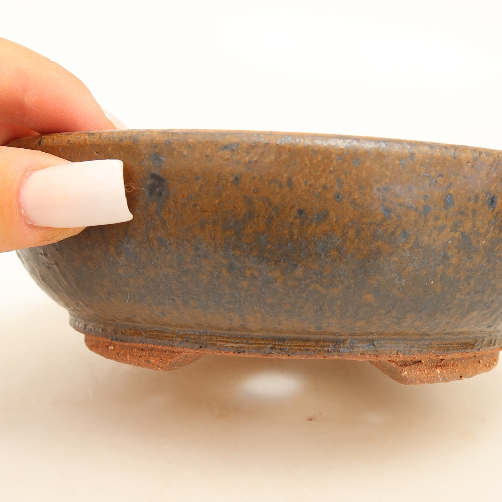 Ceramiczna miska do bonsai 14,5 x 14,5 x 4,5 cm, kolor brązowy