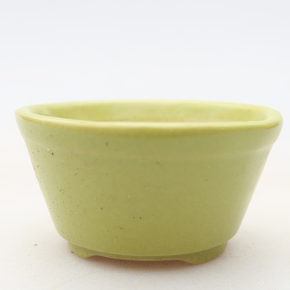 Ceramiczna miseczka do bonsai 4,5 x 4,5 x 2,5 cm, kolor zielony