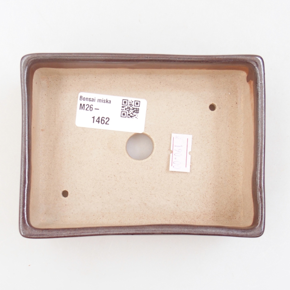 Ceramiczna miska do bonsai 13 x 9,5 x 4 cm, brązowa