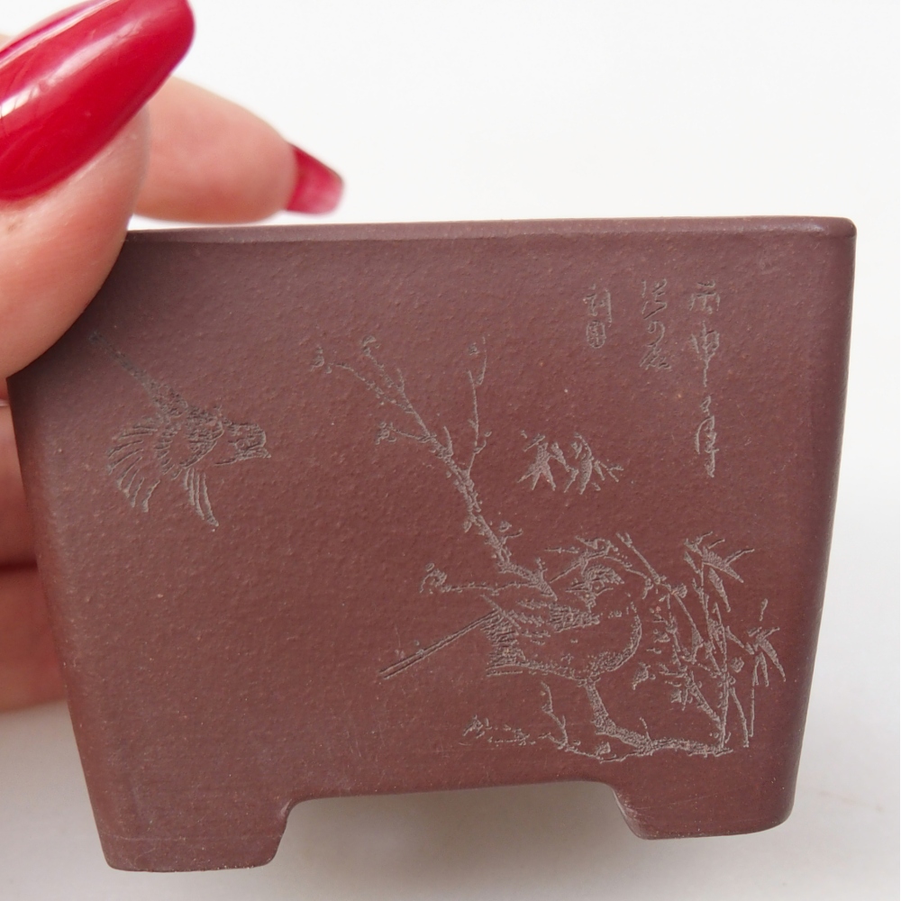 Mini miska do bonsai 6 x 6 x 4,5 cm, brązowa