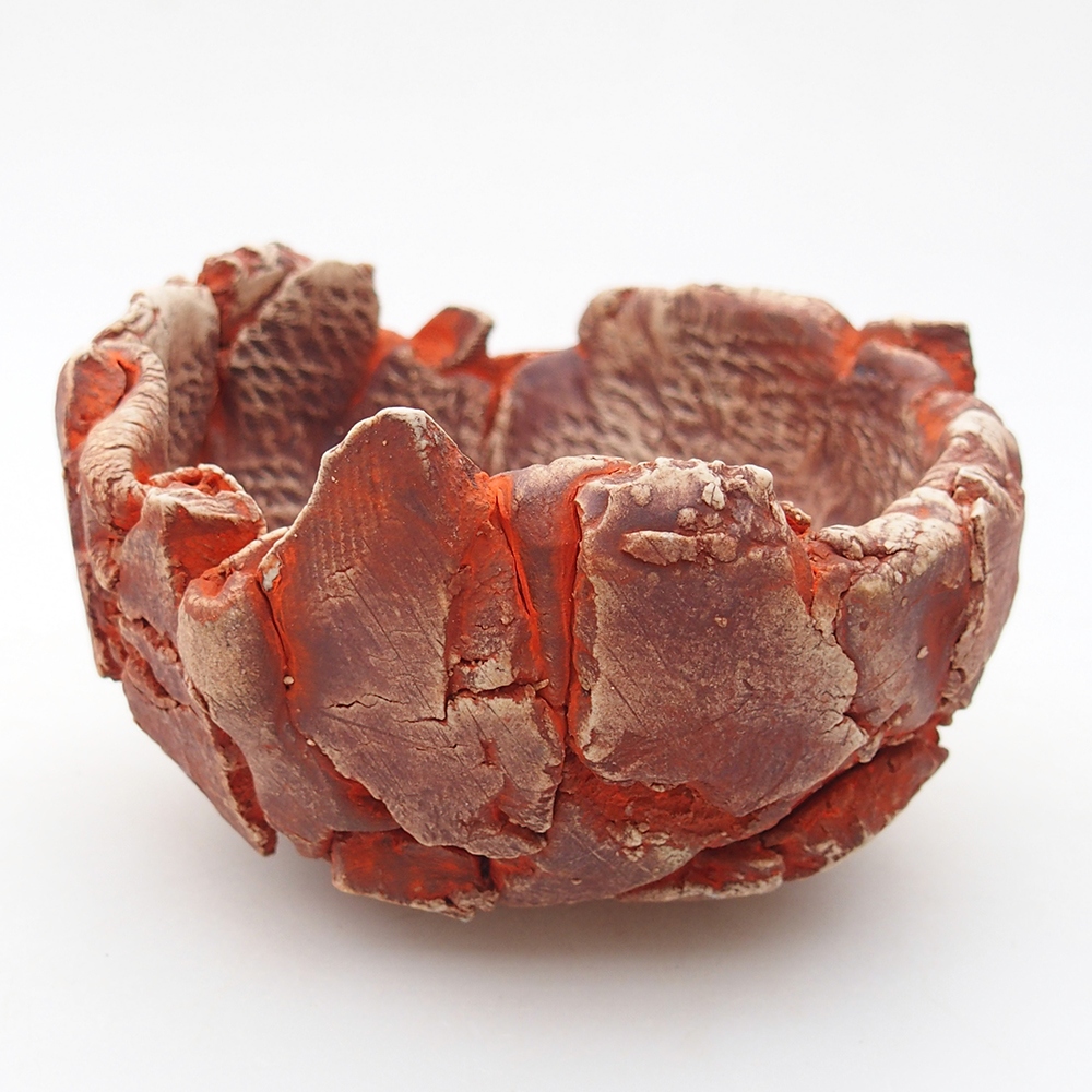 Ceramiczna muszla 11 x 11 x 6,5 cm, kolor pomarańczowy