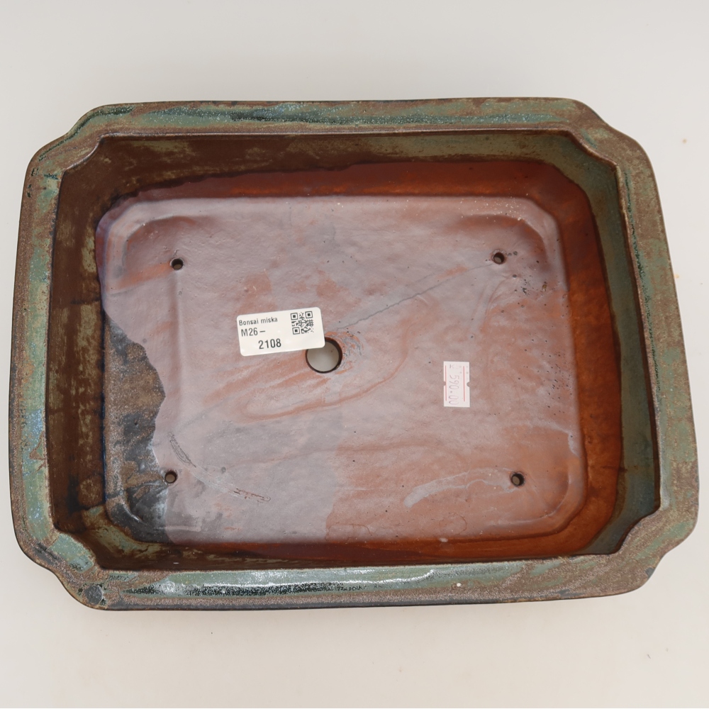 Ceramiczna miska do bonsai 27,5 x 21,5 x 7 cm, kolor brązowy