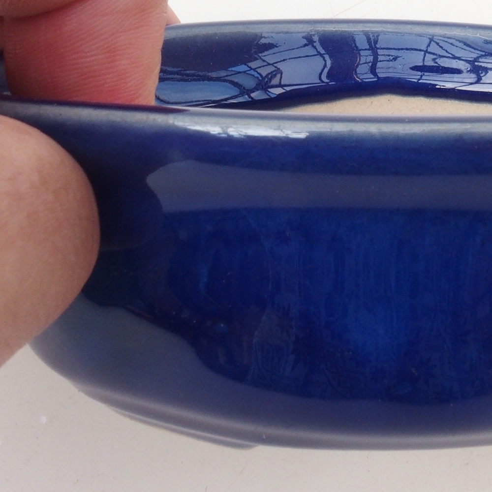 Bonsai bowl H05 - 11 x 8 x 4 cm. - niebieski