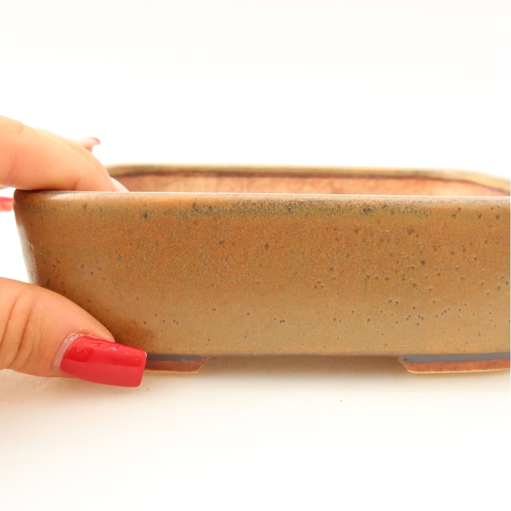 Ceramiczna miska do bonsai 14 x 11,5 x 4,5 cm, kolor brązowy