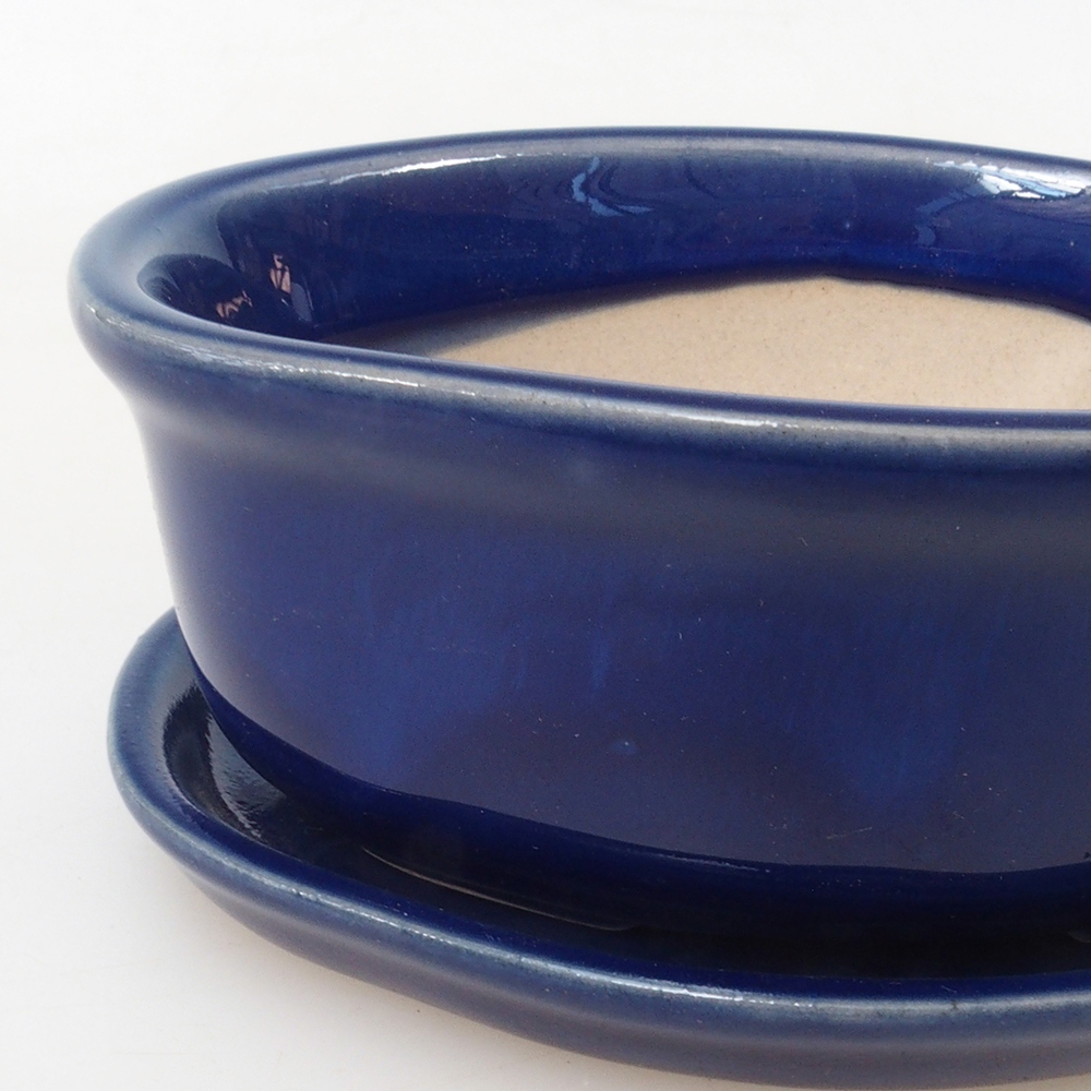 Miska do bonsai + podstawka H05 – 11 x 8 x 4 cm. – niebieska
