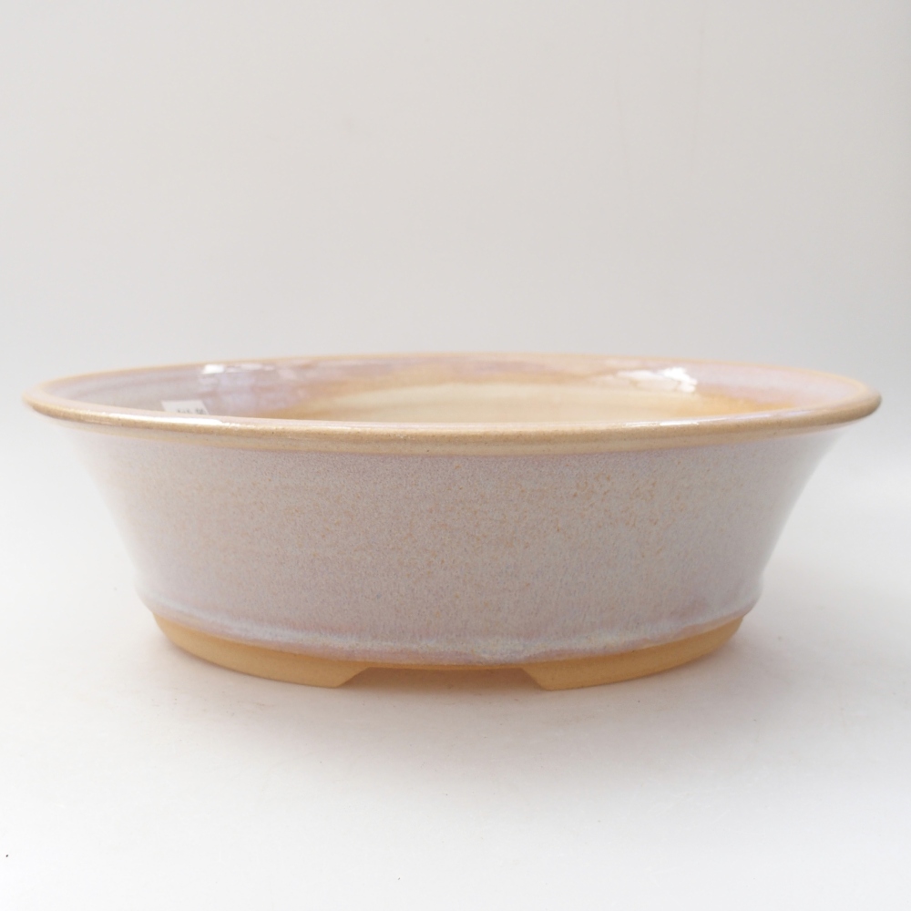 Ceramiczna miska na bonsai 26,5 x 26,5 x 7,5 cm, kolor beżowy