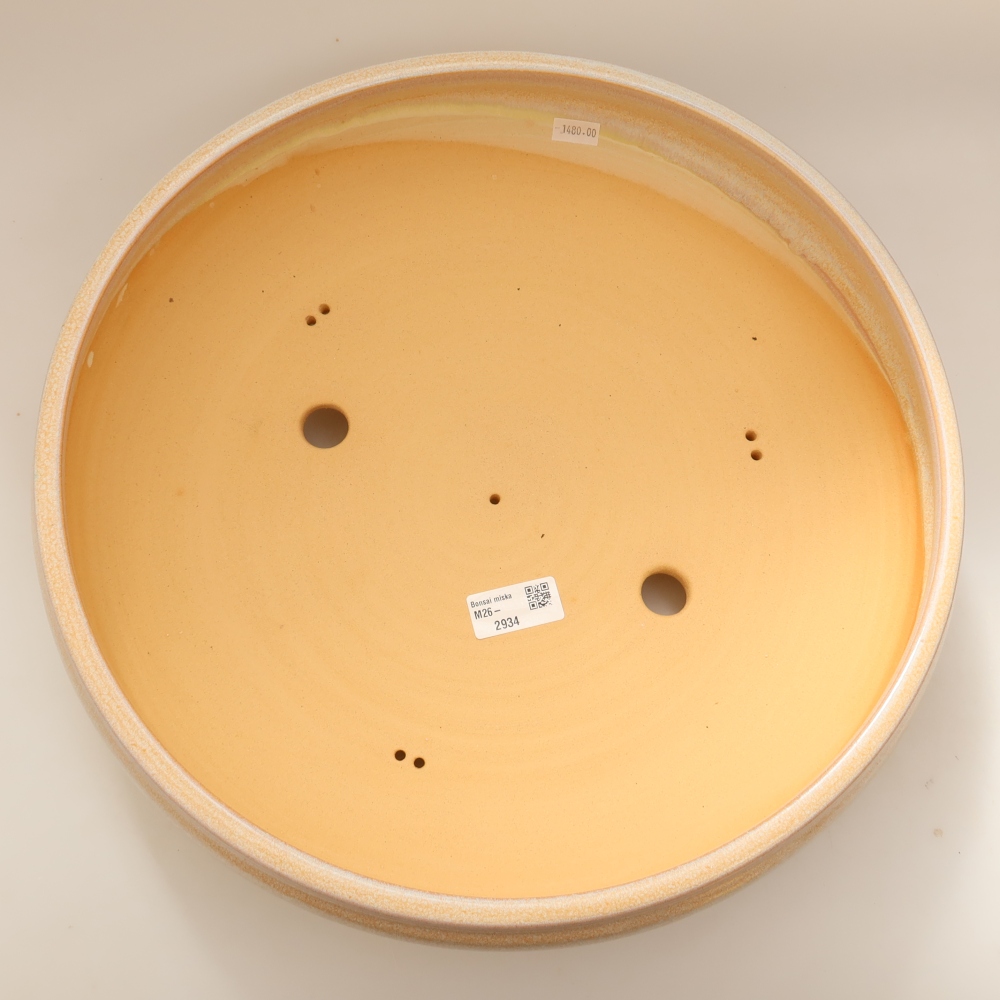 Ceramiczna miska do bonsai 36,5 x 36,5 x 9,5 cm, kolor beżowy – WYŁĄCZNIE ODBIÓR OSOBISTY lub transport na palecie