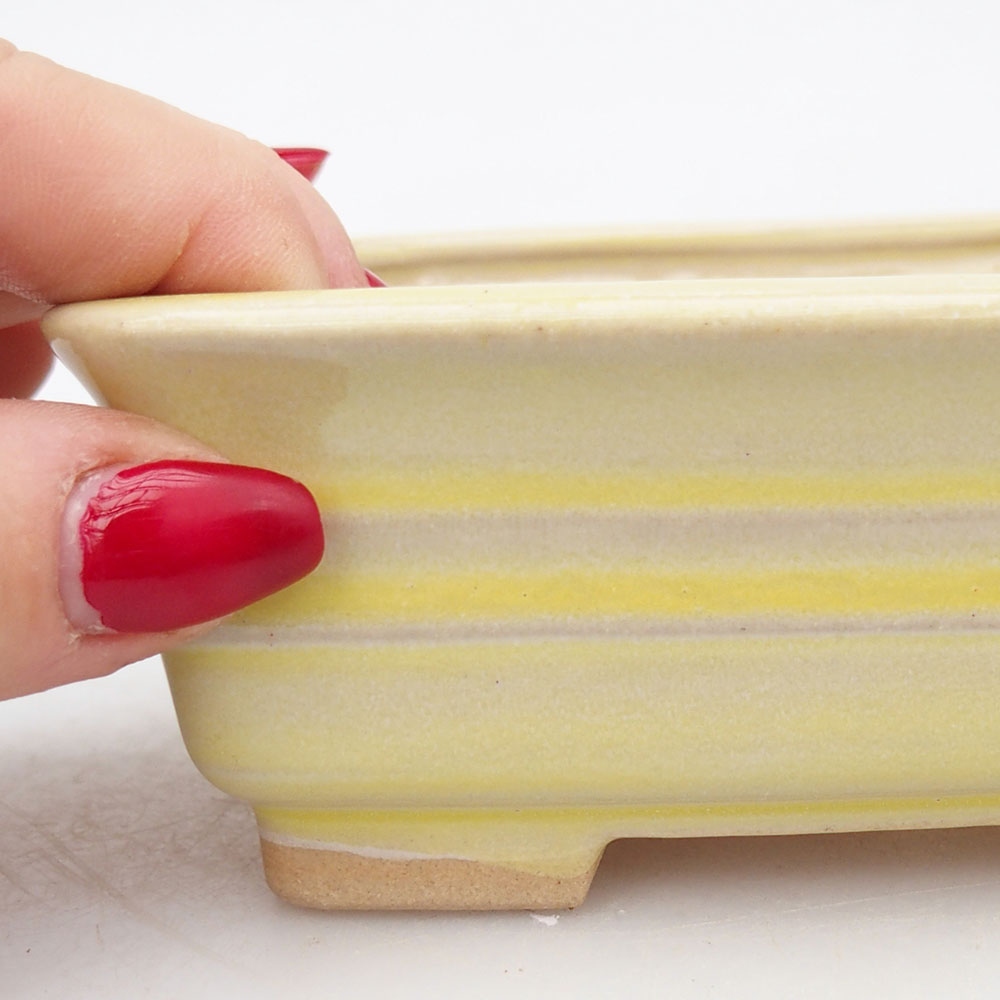 Ceramiczna miska do bonsai 13,5 x 10 x 4,5 cm, żółta