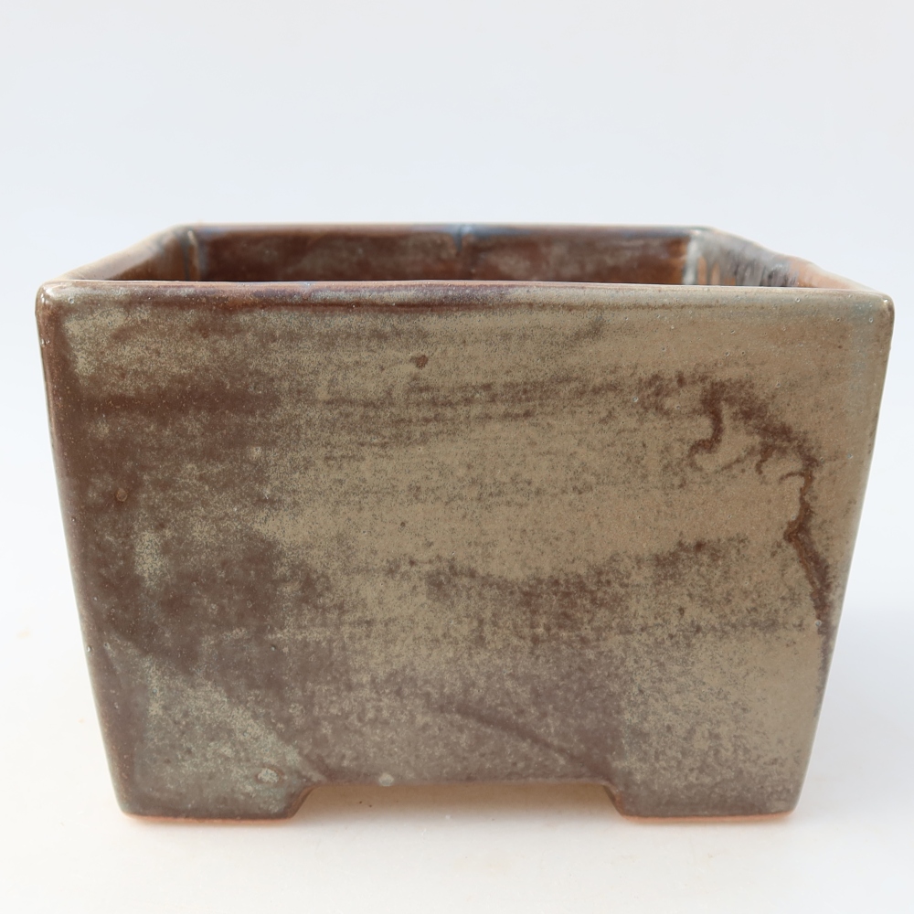 Ceramiczna miska do bonsai 15,5 x 15,5 x 11 cm, kolor brązowy