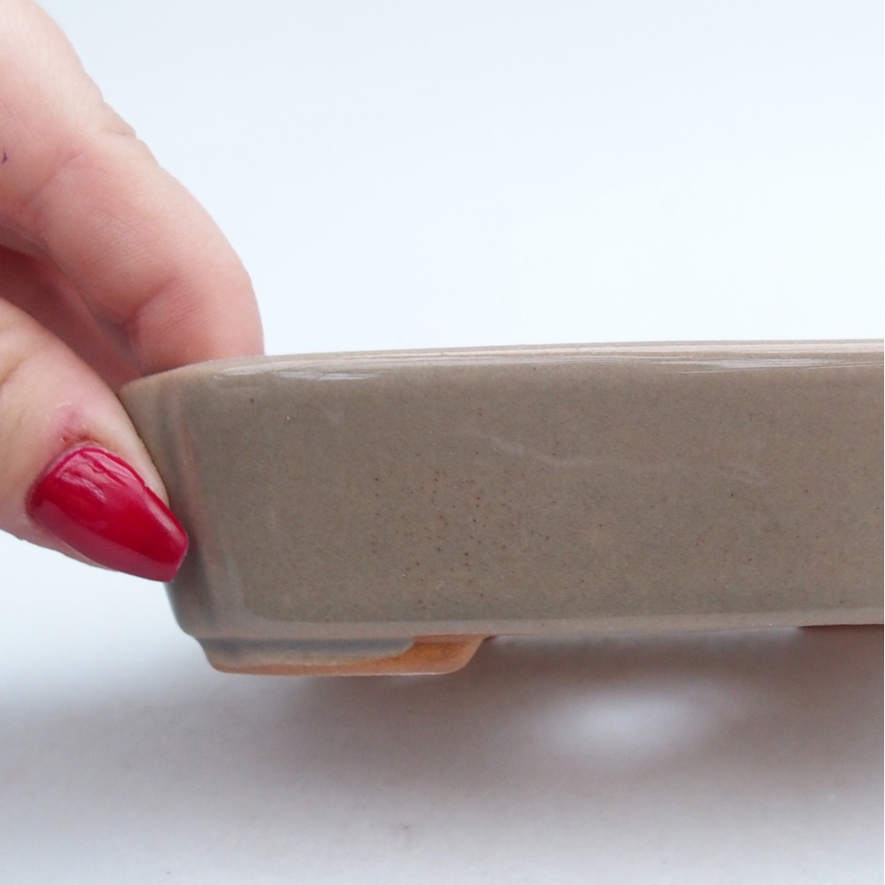 Ceramiczna miska na bonsai 12 x 9 x 3 cm, szara