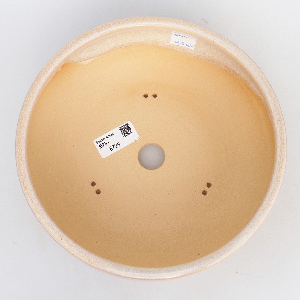 Ceramiczna miska na bonsai 21,5 x 21,5 x 7,5 cm, kolor beżowy