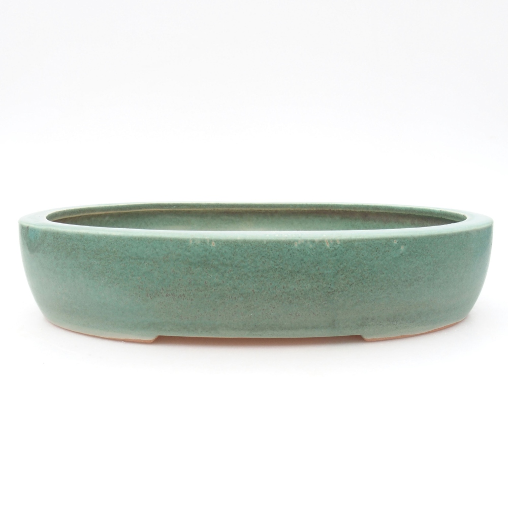 Ceramiczna miska bonsai 26,5 x 21 x 5,5 cm, kolor zielony