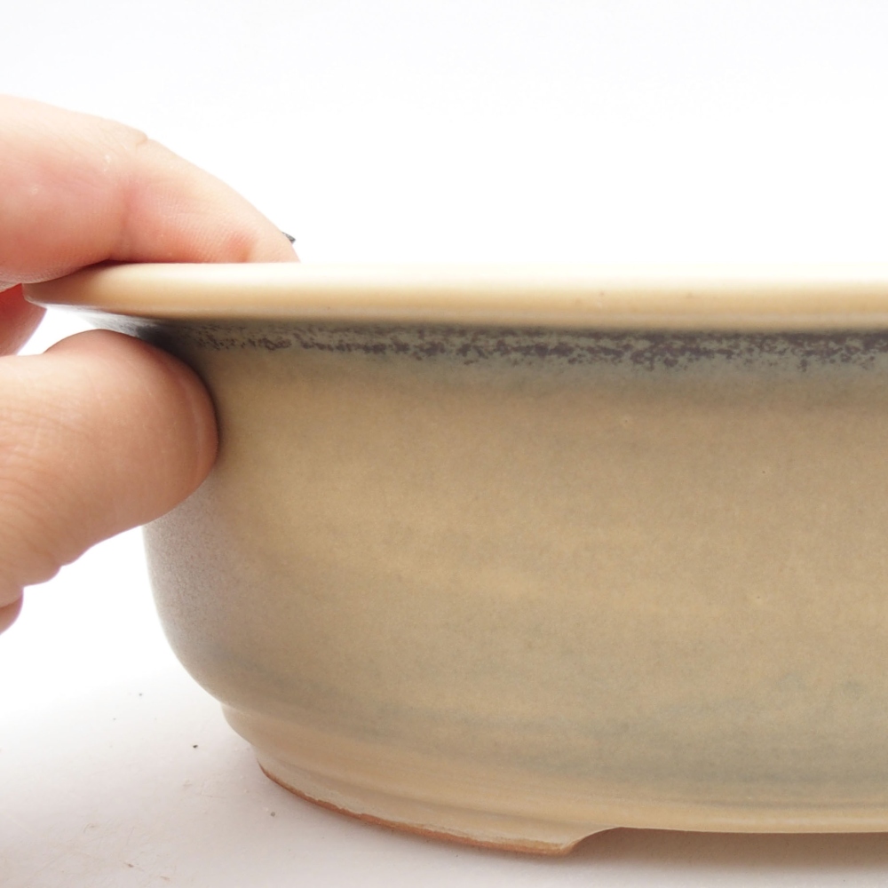 Ceramiczna miska bonsai 23 x 19,5 x 7 cm, kolor beżowy