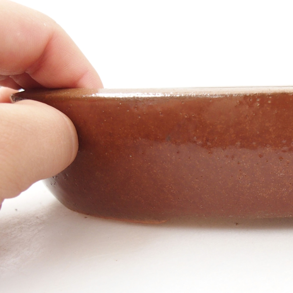 Ceramiczna miska bonsai 22 x 16,5 x 4 cm, kolor brązowy