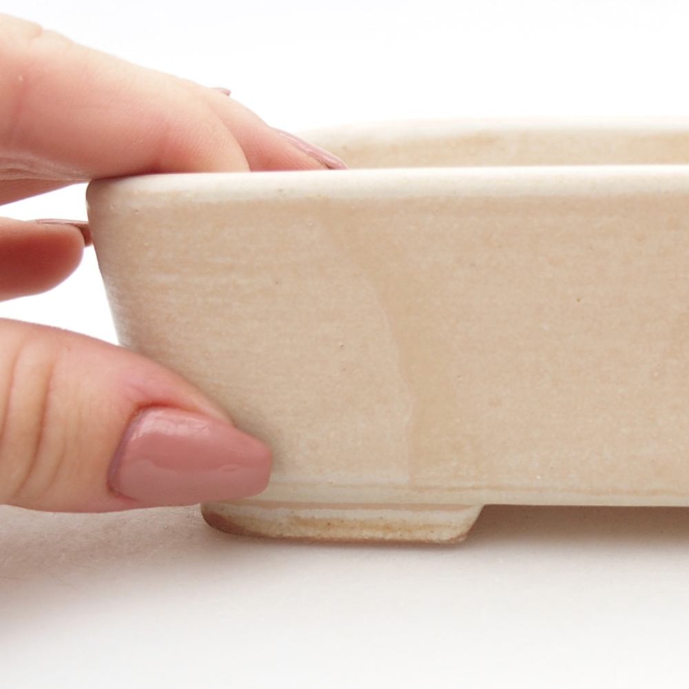 Ceramiczna miska do bonsai 15 x 12 x 4,5 cm, kolor beżowy