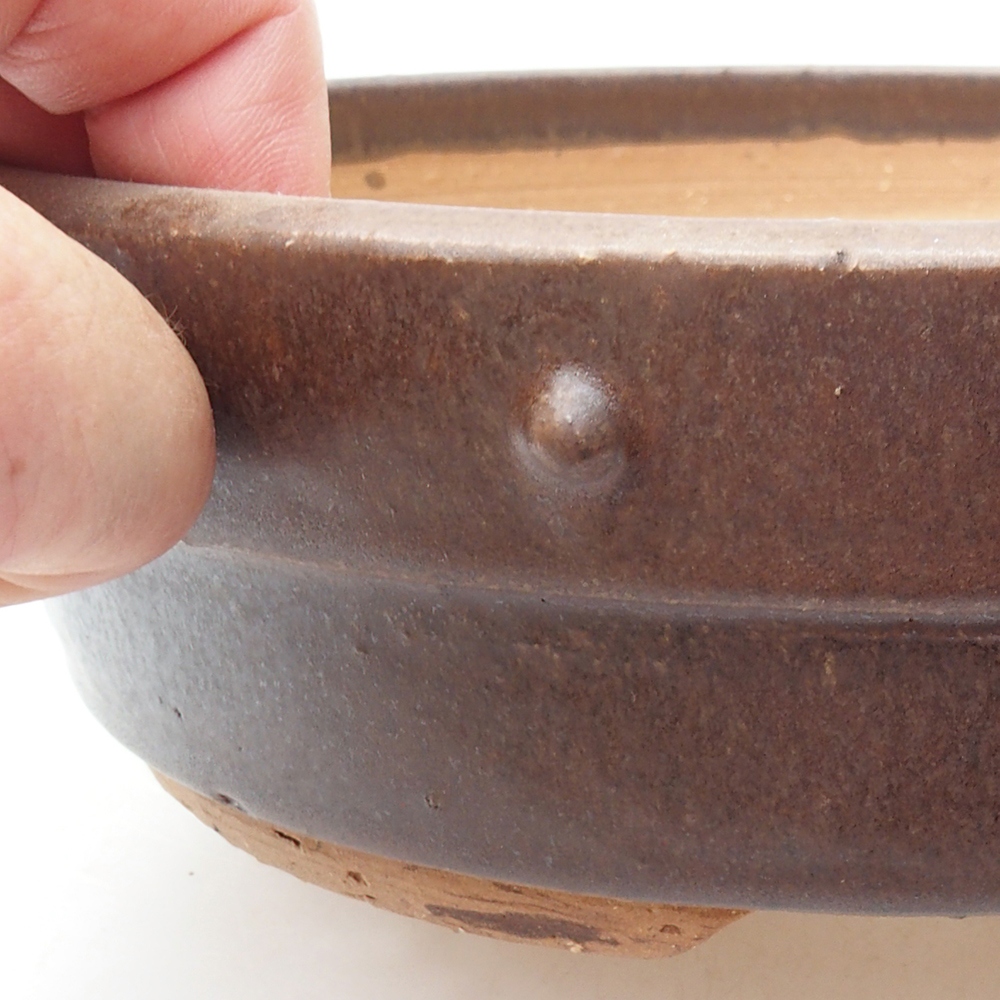 Ceramiczna miska bonsai 20,5 x 20,5 x 5,5 cm, kolor brązowy