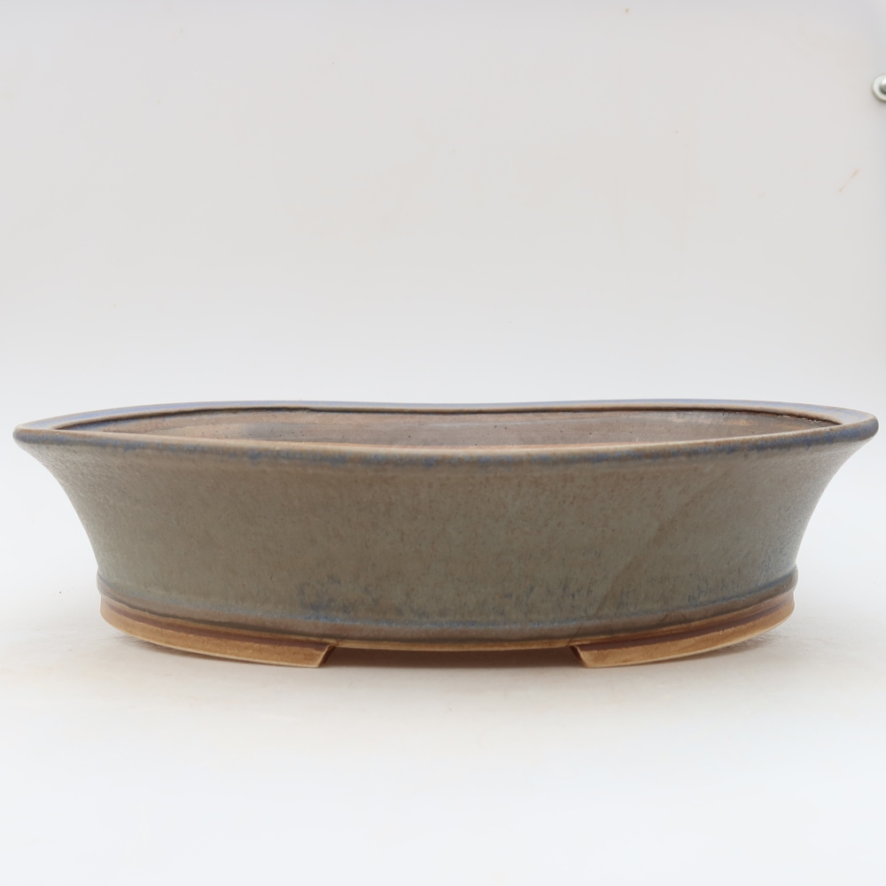 Ceramiczna miska do bonsai 26,5 x 24 x 5,5 cm, kolor niebieski