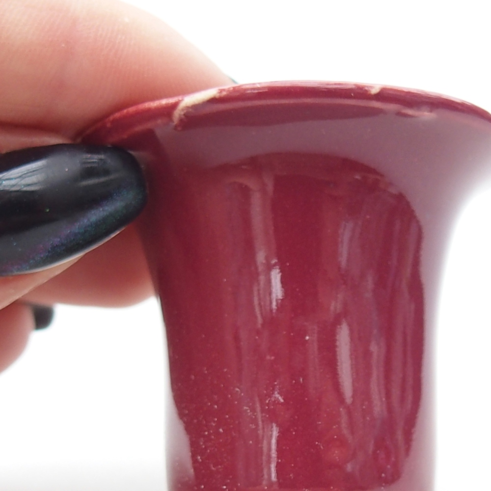 Mini miska do bonsai 4,5 x 4,5 x 4 cm, kolor bordowy