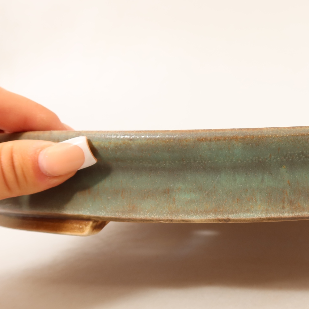 Ceramiczna miska do bonsai 30,5 x 26,5 x 4 cm, kolor zielony