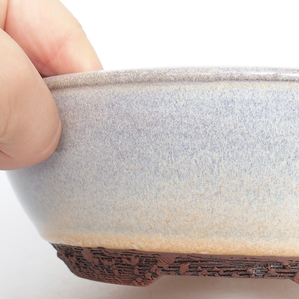 Ceramiczna miska bonsai 19,5 x 19,5 x 6,5 cm, kolor niebieski