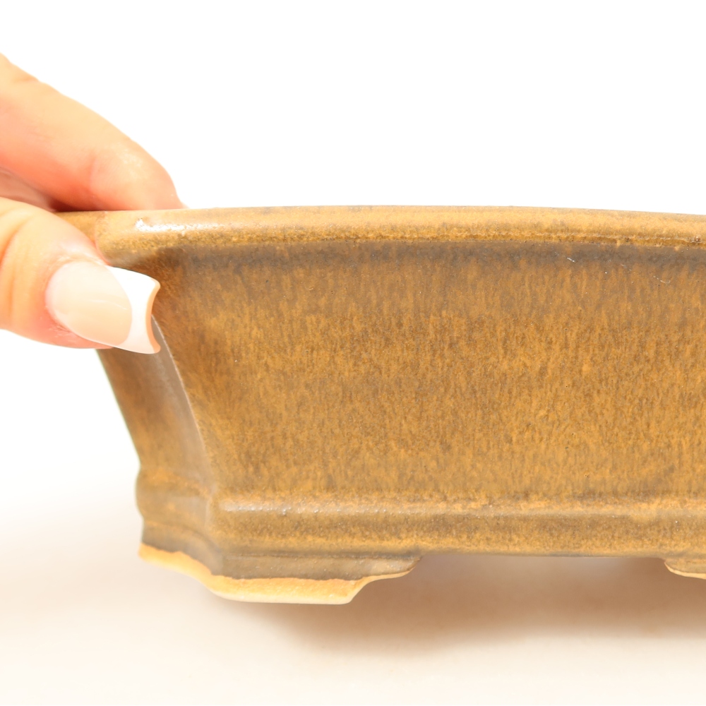 Ceramiczna miska do bonsai 18 x 15 x 6 cm, kolor brązowy