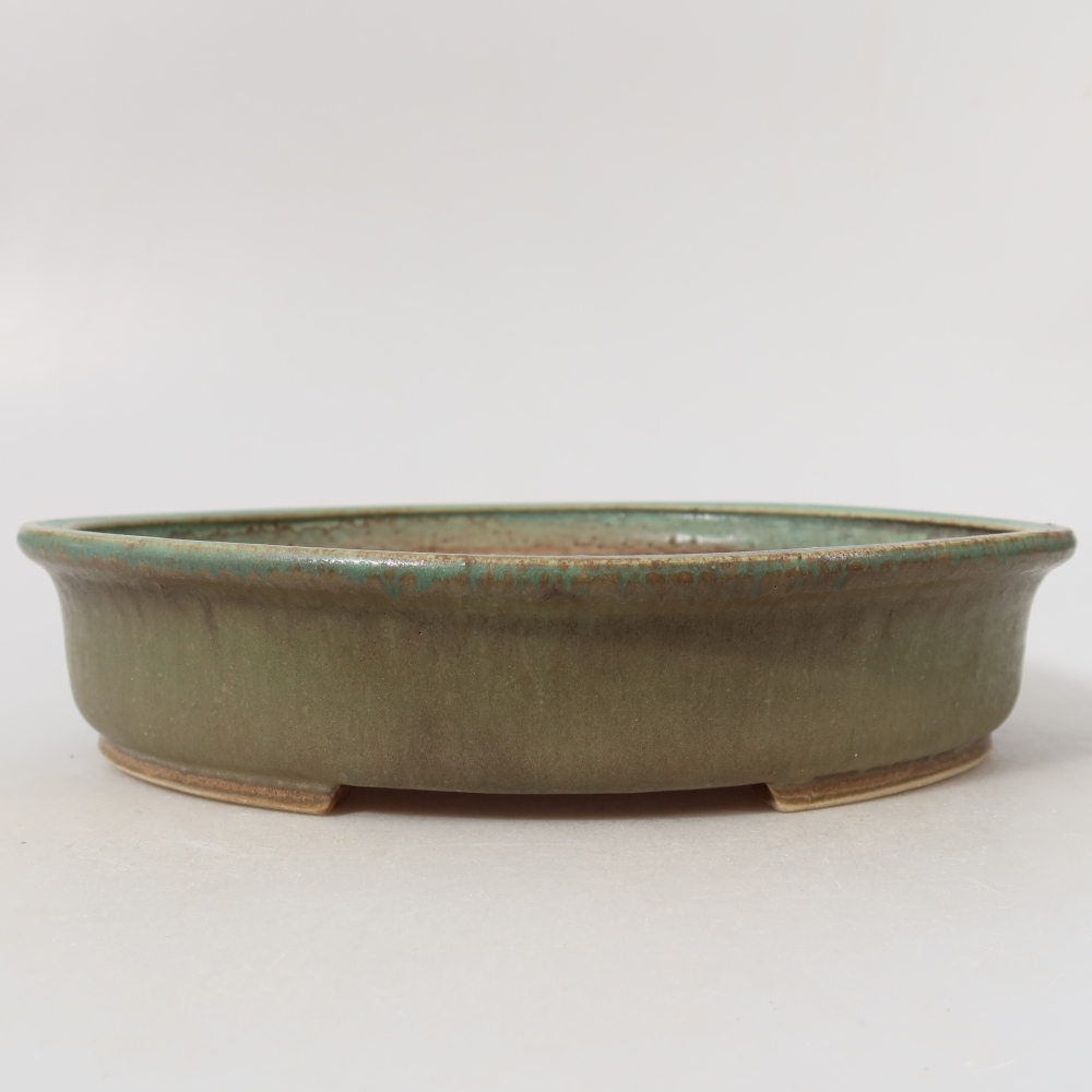 Ceramiczna miska na bonsai 24 x 21 x 5 cm, zielona