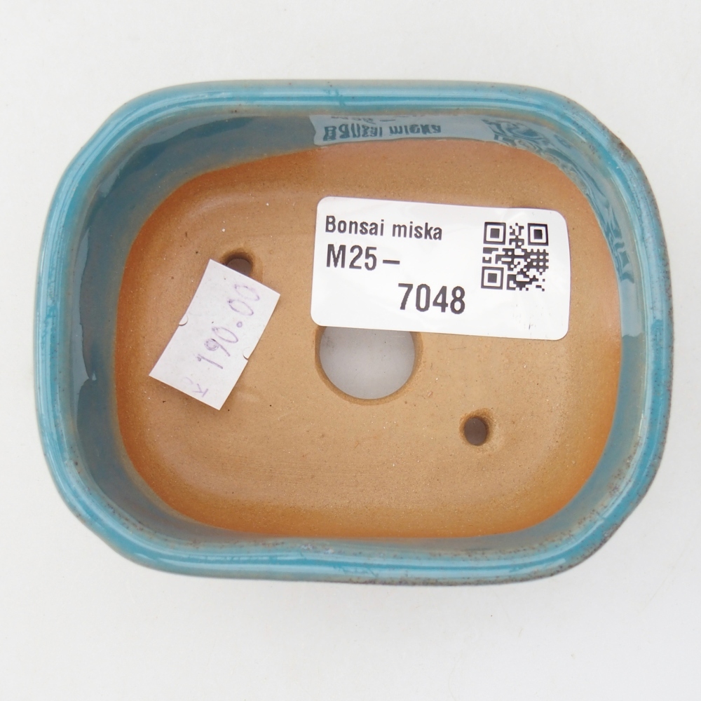 Ceramiczna miska na bonsai 8,5 x 7 x 3,5 cm, kolor niebieski