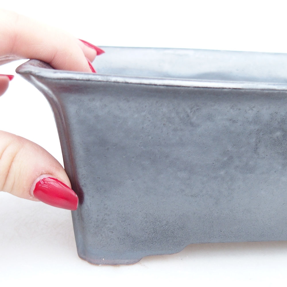 Ceramiczna miska do bonsai 18 x 14 x 7,5 cm, czarna